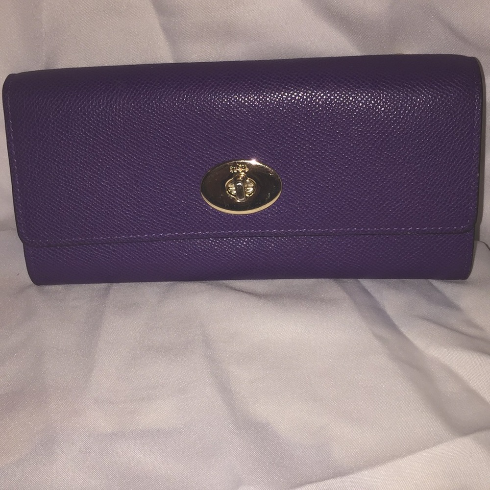 Coach Purple Leather Wallet